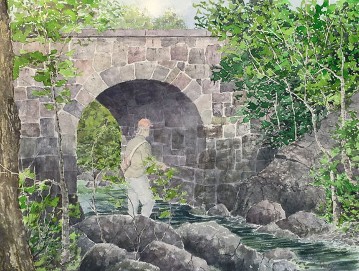Stone Bridge, Watercolor by Doug DeWolfe of New View
