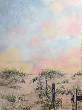 Long Beach Path, Watercolor by Doug DeWolfe of New View