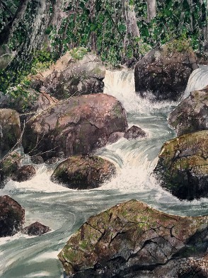 Rocky Brook, Watercolor by Doug DeWolfe of New View