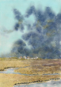 Marsh at Seabrook, Watercolor by Doug DeWolfe