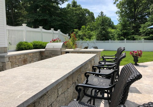 Stone bar for outdoor kitchen by New View